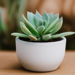 Mini succulent plant in a pot with generative ai