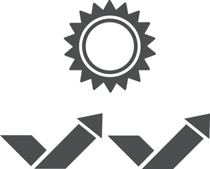 High sun protection level glyph icon