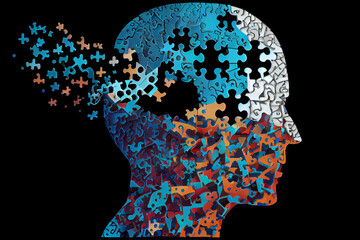 A Person With A Brain - Shaped Puzzle, Fitting The Pieces Together, Symbolizing The Idea Of Acquiring Knowledge And Understanding Through Solving Problems. Generative AI