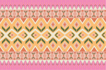 Motif floral flowers ethnic seamless pattern. aztec textile pattern. vector. Asian Thai sarong songket floral style. Design for textile, wallpaper, carpet, fabric, clothing, fashion, and texture.
