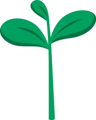 Plant in soil flat illustration Gardening