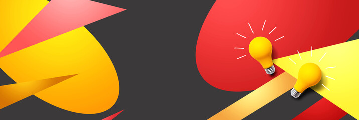 Yellow light bulbs - flat lay from above