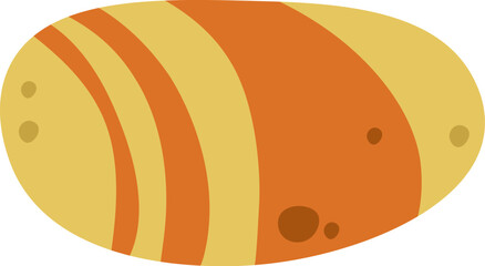 Stone with pattern flat illustration Decorative mineral