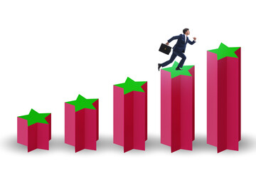 Concept of growing satisfaction levels with stars