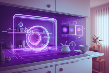 kitchen interior holographic interface
