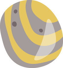 Stone with pattern flat illustration Decorative mineral