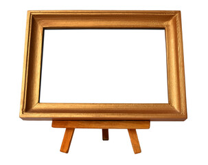 Wooden brown frame on a stand