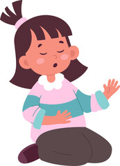 Cute child gardener flat illustration Gardening