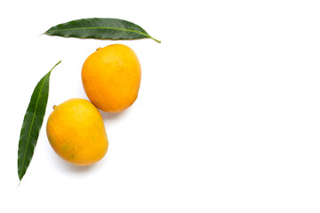 Tropical fruit, Mango on white background.