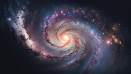 Purple spiral galaxy, Generative AI