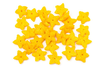 Cereal with star yellow shape on white