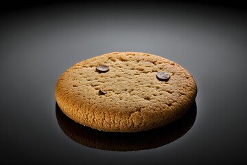 chocolate chip cookie on dark background