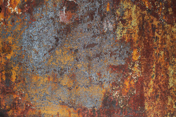 rusty metal background with old cracked paint
