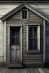 Faded Wood Shingle Farm House - Generative Ai