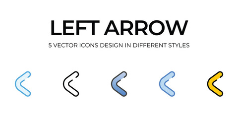 left arrow icons set vector illustration. vector stock,