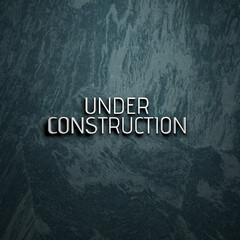 Under Construction sign 3d illustration. Letters on marble wall. Dramatic light. - 580860778