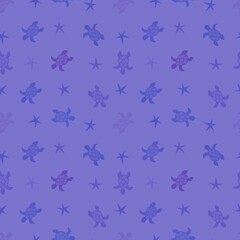 Animals cartoon seamless turtle and water ocean waves pattern for wrapping paper and linens and fabrics