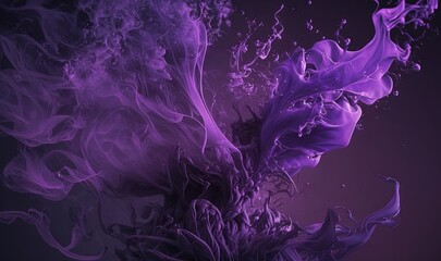  a purple substance is in the air and is being blown.  generative ai