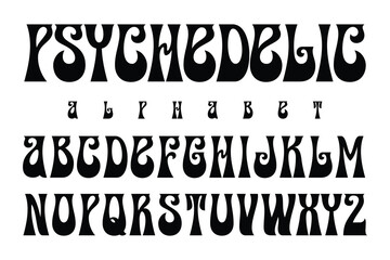 Psychedelic modern font, this alphabet can be used for logos as well as for many other uses