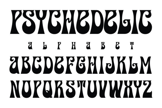 Psychedelic modern font, this alphabet can be used for logos as well as for many other uses