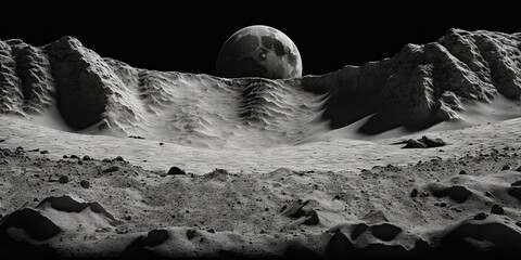 moon surface lunar landscape, generative ai