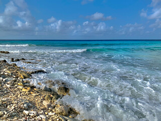 Coral shore and reef off of the coast of Bonaire