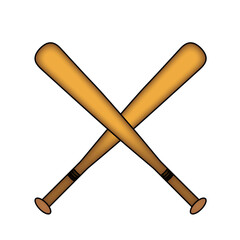 Crossed Baseball Bats 3d  Stock vector Illustration