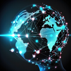 concept of a global world, Generative AI technology