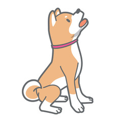 遠吠えする柴犬のベクターイラスト