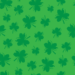 Saint Patrick's day seamless pattern background. Shamrock chalk green pattern, St. Patrick's Day background. Hand drawn illustration.