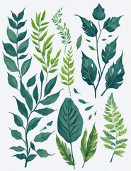leaf petals, tree leaves in png, resources plant leaves on transparent background, generated with AI