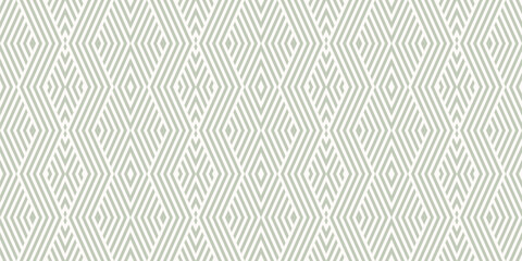Geometric lines seamless pattern. Minimal vector texture with stripes, chevron, zigzag, quirky lines. Abstract sage green and white linear graphic background. Retro sport style ornament. Repeat design