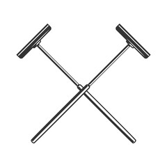 Mop silhouette isolated on white background. Cleaning concept. Vector illustration