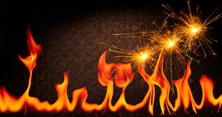 fuel flame png heat and danger of burning bbq explosion yellow-red flame isolated on rusty black...