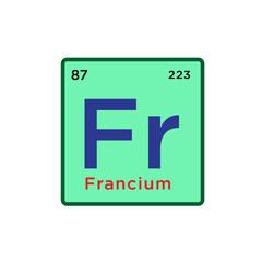 Francium element periodic table icon vector logo design template