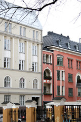 Helsinki buildings cityscape blue sky street, architecture 