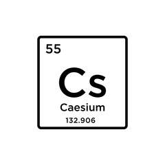 Caesium element periodic table icon vector logo design template