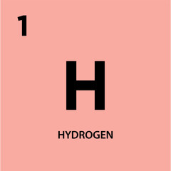 Hydrogen element periodic table icon vector logo design template