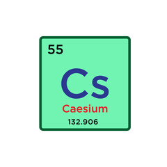 Caesium element periodic table icon vector logo design template