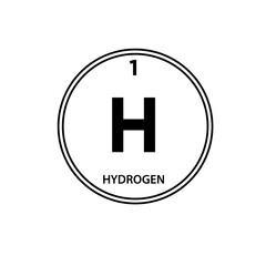 Hydrogen element periodic table icon vector logo design template
