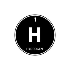 Fototapeta premium Hydrogen element periodic table icon vector logo design template