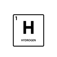 Hydrogen element periodic table icon vector logo design template