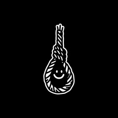 vector doodle illustration of suicide rope