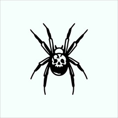 vector illustration of spider with skull concept