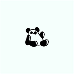 cute panda doodle illustration vector