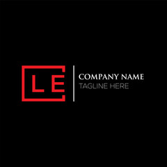 LE letter logo design on black background. LE creative initials letter logo concept. LE letter design. LE letter design on black background. LE logo vector.
