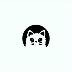 Fototapeta premium cute cat silhouette illustration vector