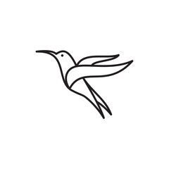 bird continuous line design on white background