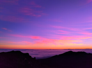 sunset in the mountains
