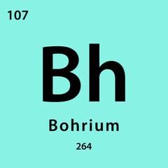 Bh element periodic table icon vector logo design